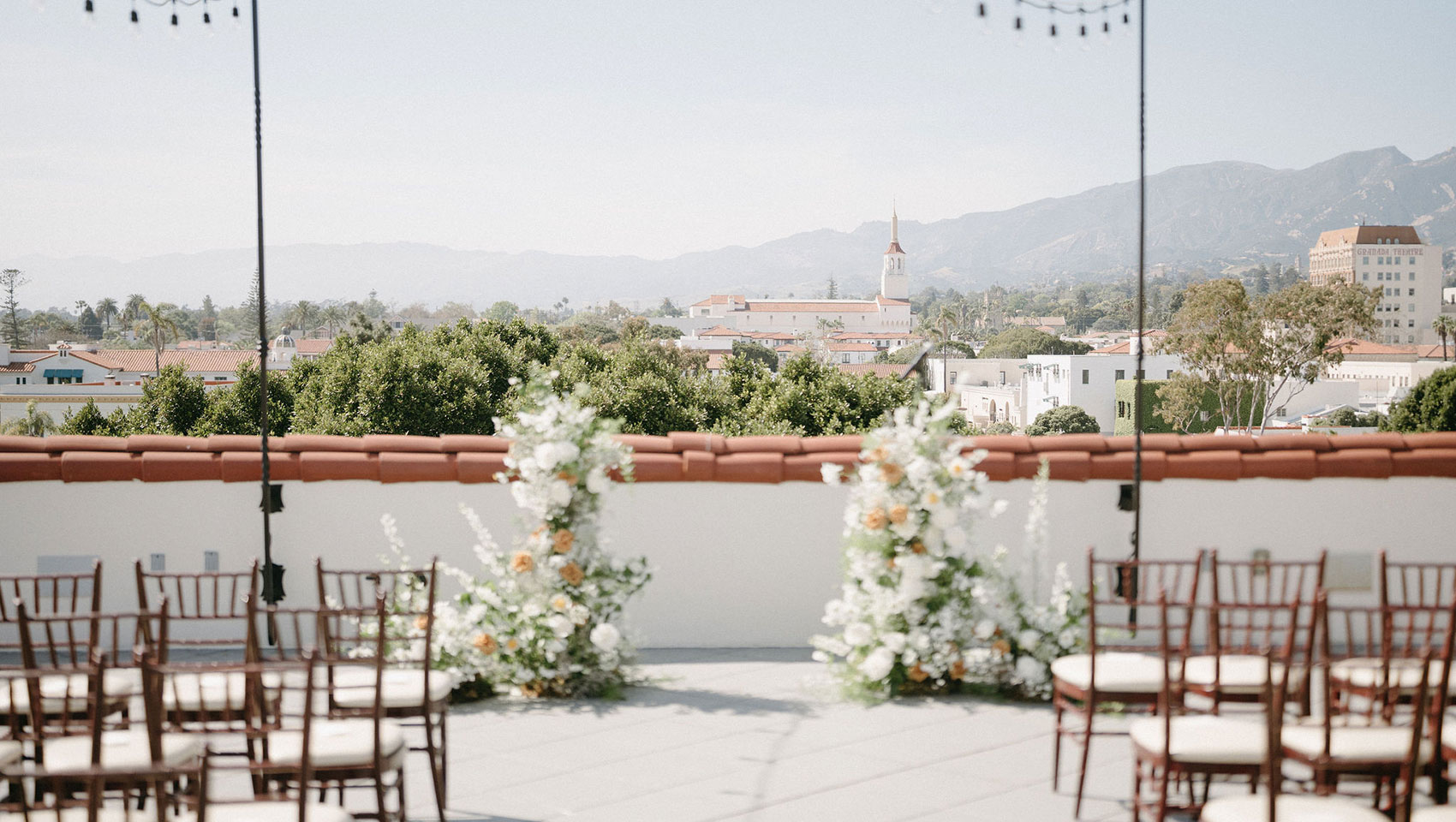 ceremony set-up on canary rooftop