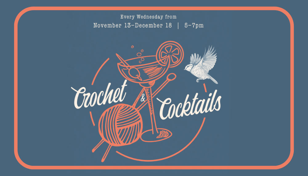 Crochet & Cocktails flyer