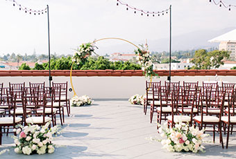 rooftop ceremony set-up